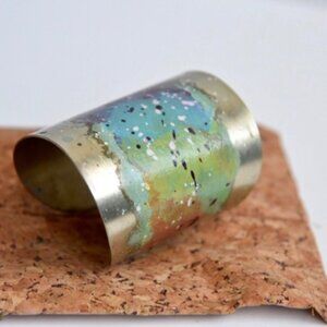 Anthropologie Sibilia hand-painted brass cuff